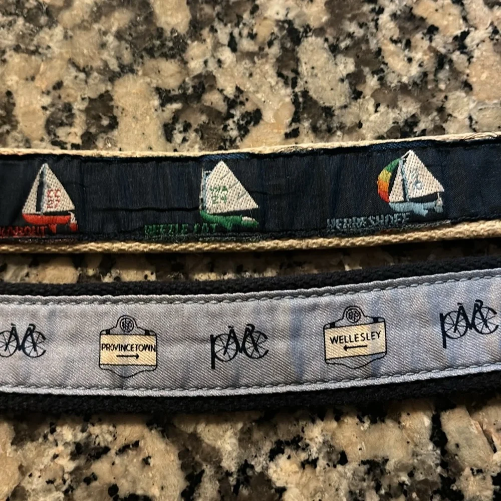 2 Nautical Belt Bundle - 1 Vinyard Cape Cod Names 1 Nautical boat Names Preppy